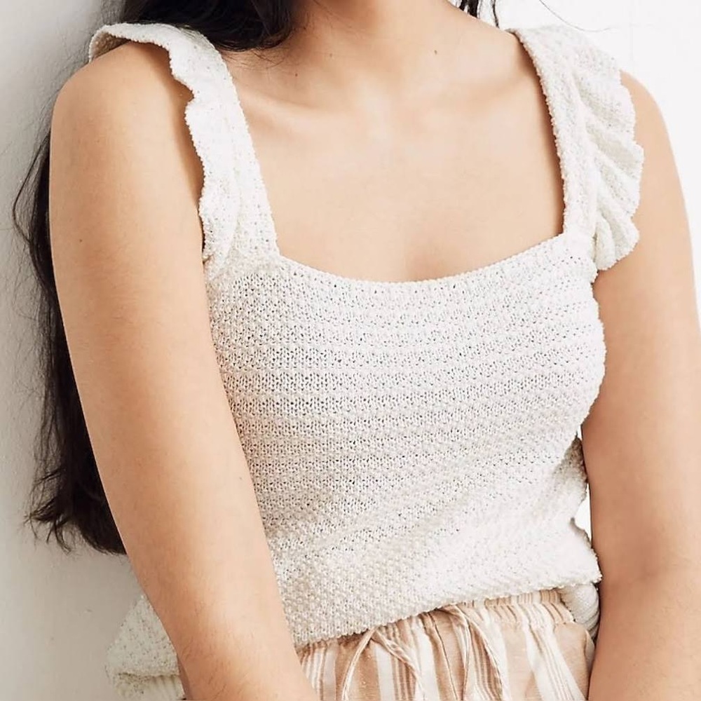 madewell white knit sweater tank
